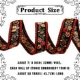 thumbnail image 2 of About 50 Yards Black Red Floral Jacquard Ribbon Trim Vintage Nylon Ethnic Embroidery Boho Ribbons Flower Woven Lace Trim Fabric for Sewing Making Crafts Clothes DIY Embellishment Supply, 2 of 5