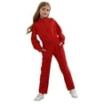 thumbnail image 3 of Sholeno Big Girls Stand Collar Jumpsuit with Pockets Mechanic Boiler Suit One Piece Romper Coverall Dungarees Red 16, 3 of 7