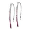 thumbnail image 2 of 14k White Gold Diamond and Pink Sapphire Earrings 14k White Gold Earrings, 2 of 3