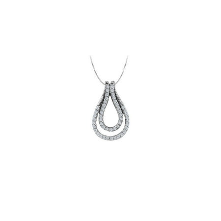 0.25%20Carat%20Double%20Teardrop%20Pendant%20with%20Cubic%20Zirconia%2014K%20White%20Gold%20with%20White%20Gold%20Chain