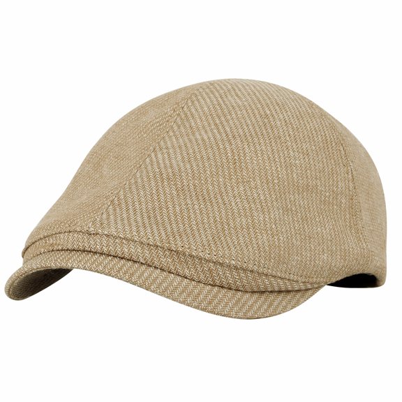 WITHMOONS Diagonal Stripe Basic Newsboy Hat Adjustable Flat Cap SL31272 (Beige)
