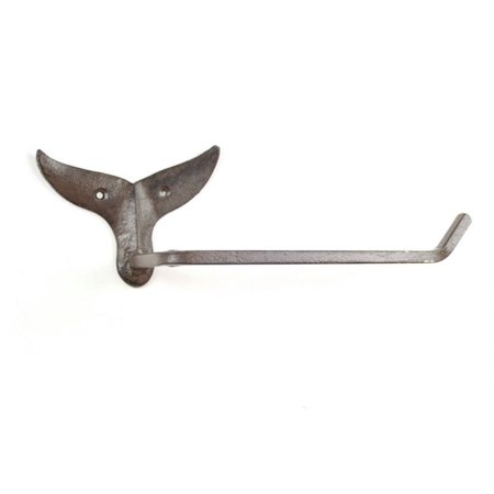 Cast Iron Whale Tail Toilet Paper Holder 11" - Whale Decor - Beach Theme