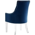 thumbnail image 5 of Maklaine Velvet Dining Chair with Acrylic Legs - Navy Blue (Set of 2), 5 of 9