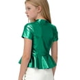 thumbnail image 3 of Amidoa Basic Girls T Shirts Cute Solid Summer Crewneck Tops Casual Kids Tees Green,7-8Years, 3 of 5