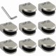 thumbnail image 1 of Glass Clamp 8 Pcs 6-8mm 304 Stainless Steel Glass Clip Clamp Support Flat Back Chromig Finish For Balustrade, 1 of 5