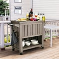 thumbnail image 3 of DWVO 4 Wheels Outdoor Table & Portable Storage Cabinet with Bottle Opener Spice Rack Outdoor Grilling Prep Station Table Strong and Sturdy for Grill Patio Backyard Deck Bar Cart Kitchen, 3 of 7