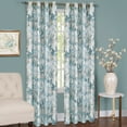 thumbnail image 2 of Collections Etc Tranquil Trees Grommet Top Insulated Room Darkening Thermal Black Out Window Curtain Panel, Mist, 50" X 84", 2 of 3