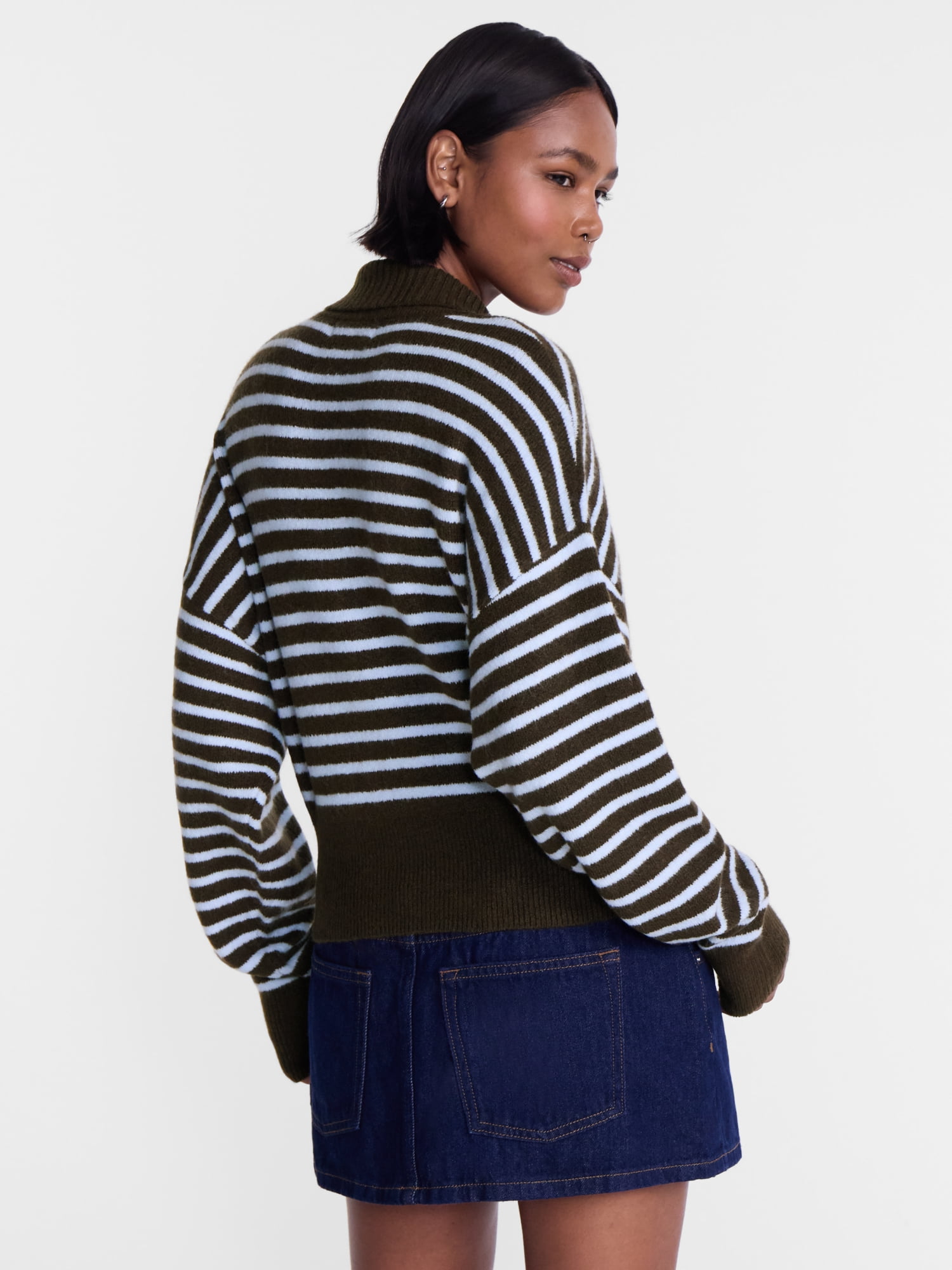No Boundaries Rugby Collared Sweater, Lightweight, Women's and Women's Plus XXS-4X