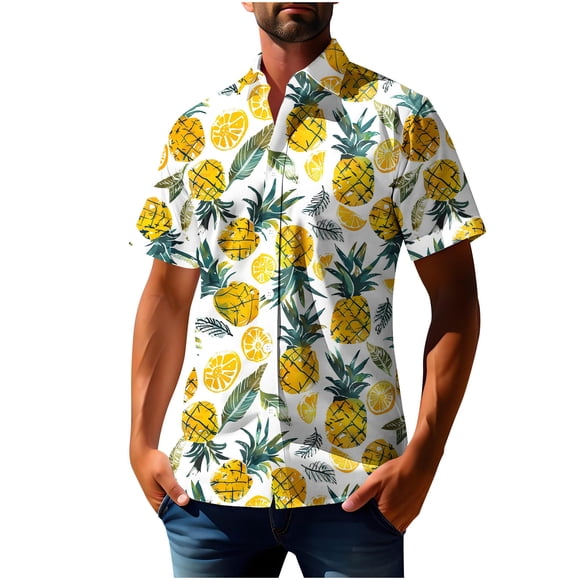 Txeol Mens Hawaiian Shirt Short Sleeve Button Down Shirts Tropical Floral Summer Beach Shirts Weekly Sale,Yellow,XXXXXL