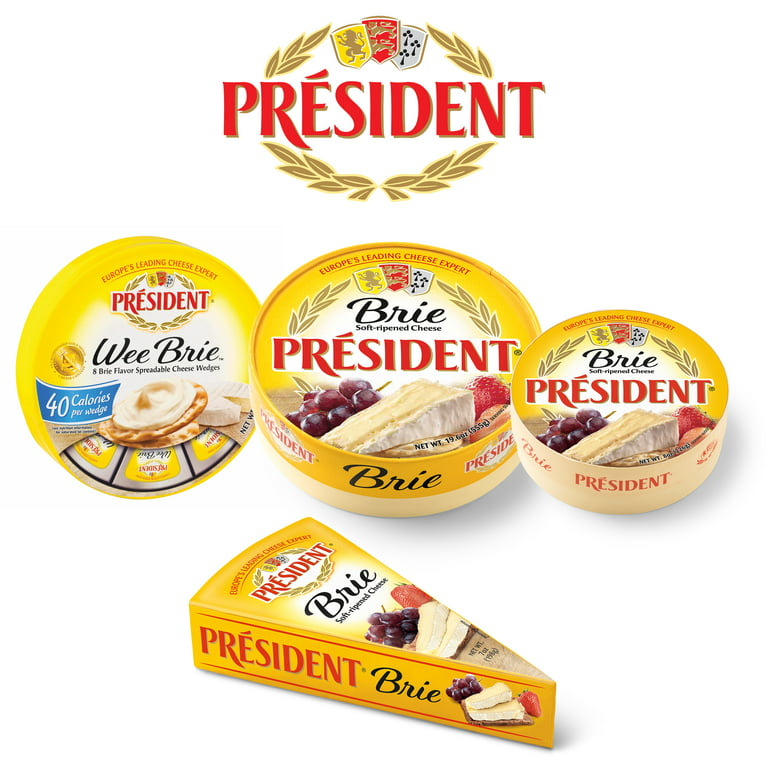 President Brie Soft-Ripened Cheese, 8 oz (Refrigerated)