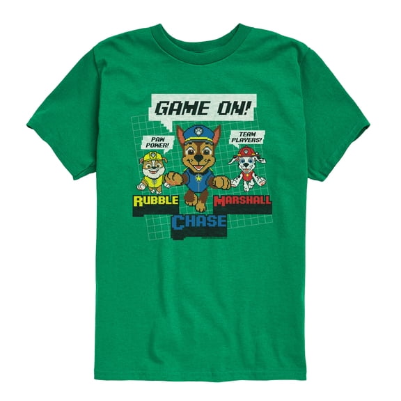 Paw Patrol - Game On - Youth Boys Short Sleeve Graphic T-Shirt
