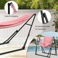 thumbnail image 4 of Hammock with Foldable Stand, 2 in 1 Hammock and Swinging Chair with Carrying Bag, Portable Camping Chair Suitable for Outside, Swing,Patio,Garden,Camping Trip Pink, 4 of 16