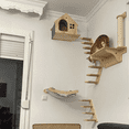 thumbnail image 5 of Wooden Cat Climbing Shelves Wall Mounted Cat Tree Sisal Scratching Post Pedal Hammock Indoor Kitten Playground Cats Accessories, 5 of 10
