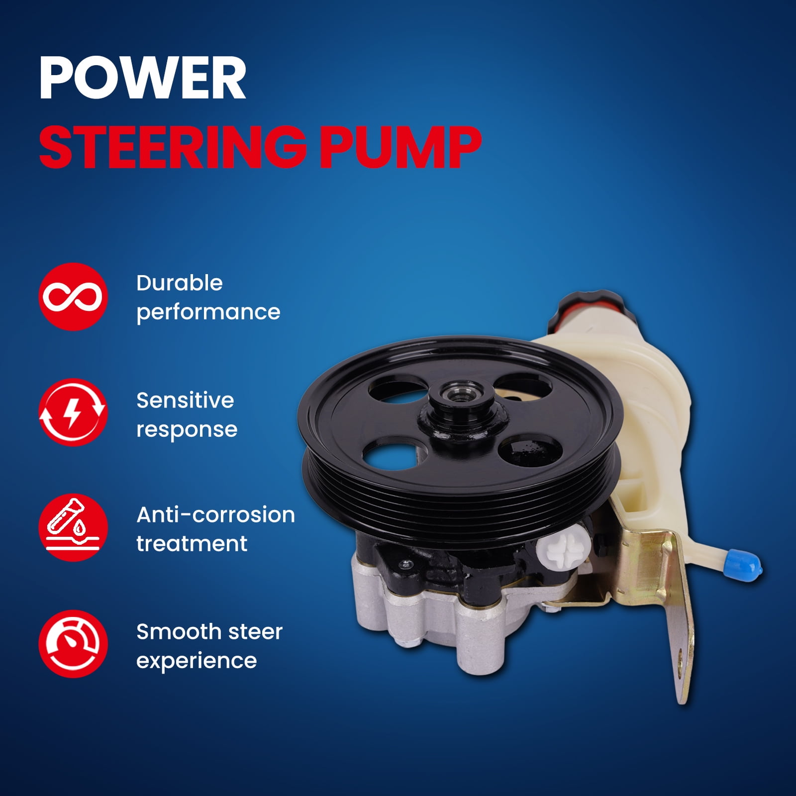 MOCA AUTOPARTS Power Steering Pump Fit for 2000-2003 Dodge Durango V8 4.7L & 2000-2004 Dodge Dakota V8 4.7L