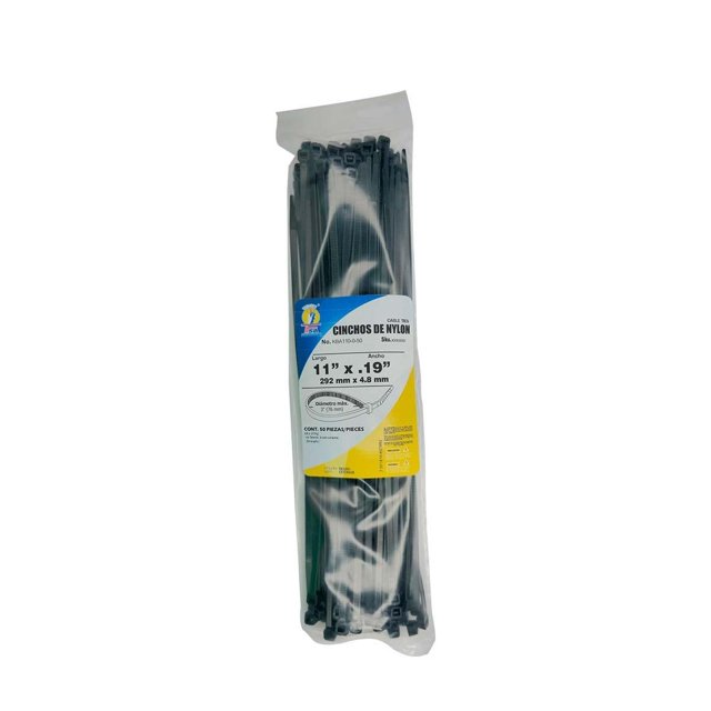 Cincho Sujeta Cable 4.8Mmx285Mm Negro Nylon 50 Piezas
