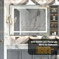 thumbnail image 4 of 32x24in LED Bathroom Mirror With Lights,Glossy Brushed Silver Mirror Anti-Fog Dimmable Lighted Wall Mounted Vanity Mirror Master Bath Modern Makeup(Only mirrors, not cabinets), 4 of 13