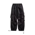 thumbnail image 5 of Cargo Pants Men Streetwear Hip Hop Pants Elastic Waist Harem Ankle length Trousers Black Harajuku Casual Pocket Women Pants, 5 of 6