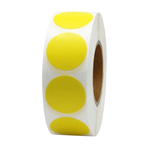 500 Etiquetas de Puntos Circulares de Codificación BLESIY 1' con Bolsillo para Archivos 8 Colores Amarillo 2.5cm