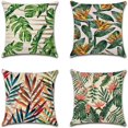 thumbnail image 1 of Linen printed pillowcase four piece set comfortable soft home decor detachable pillowcase, 1 of 4