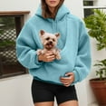 thumbnail image 2 of ibiyuan Womens Pet Pouch Hoodies Oversized Sweatshirt Puppy Kitten Cat Holder Carriers Hoodies Kangaroo Pocket Pullover Top, 2 of 6
