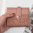 thumbnail image 4 of Monedero corto con hebilla bordada para mujer, cartera de retazos de gran capacidad, clip para billetes multitarjeta, 4 of 5