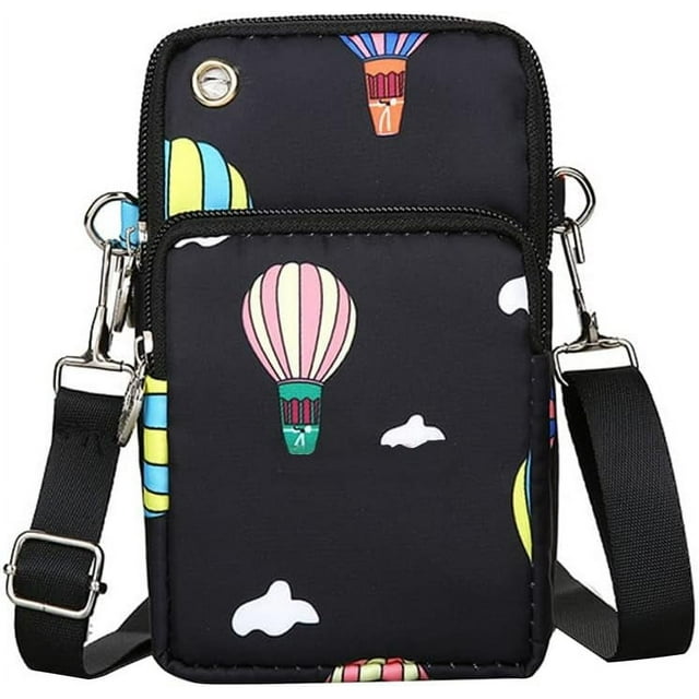 HUGFEGWE Portable Ladies Crossbody Phone Bag, Multifunctional Mini Shoulder Bag Crossbody Bag Case with Main Pocket, Front Pocket, Sub Pocket for Mobile Phones, Cash, Car Keys, U2536-29691