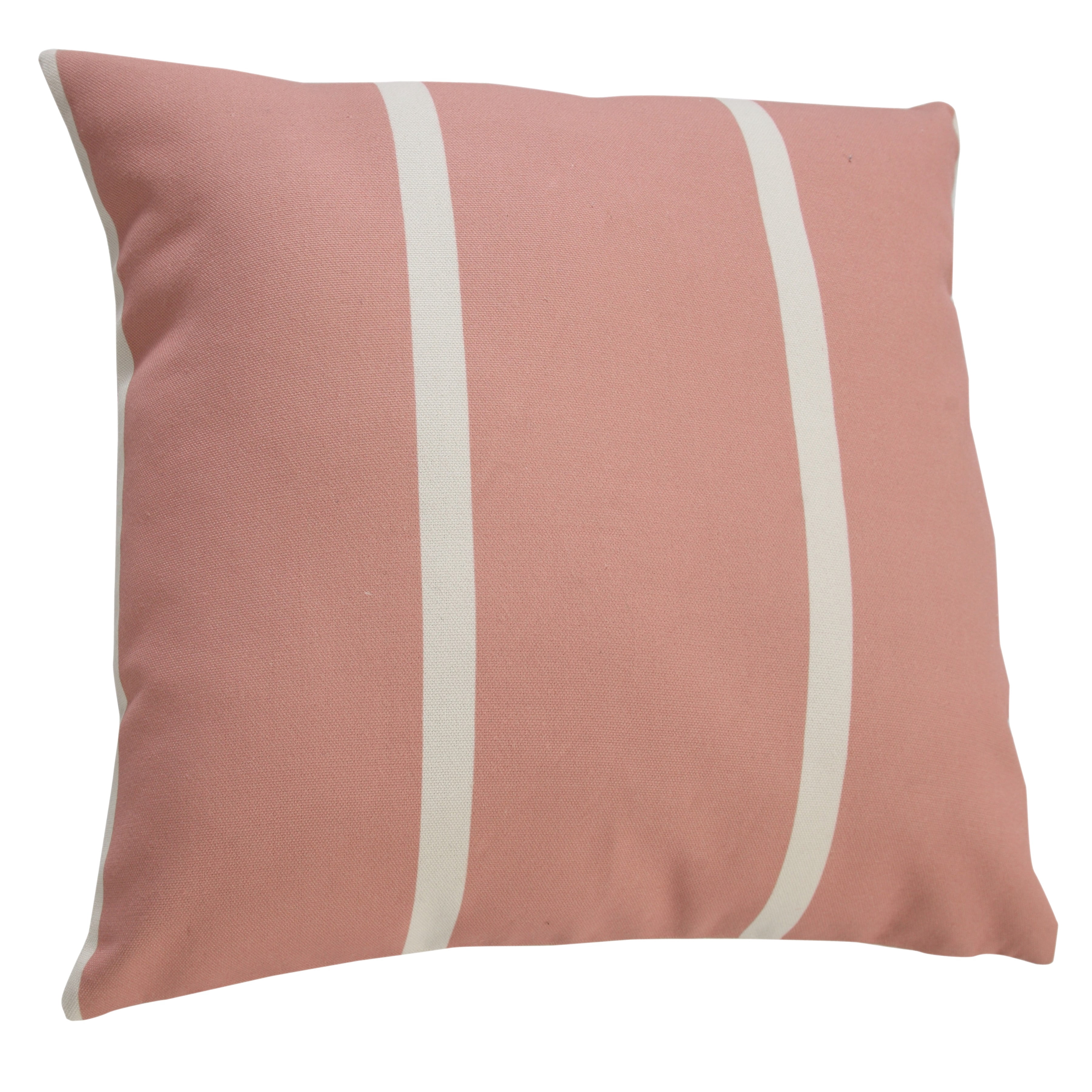 Ox Bay 20" x 20" Hand-Woven Pink/ White Stripe Recycled P.E.T Yarn Pillow Cover