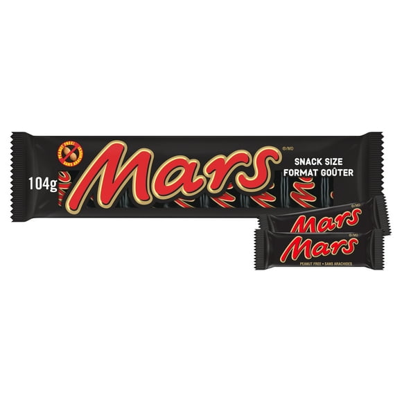 MARS, barres de chocolat sans arachides, 8 formats goûter, 104g E-MARS MARS ORIG FS 8CT