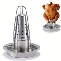 Stainless Steel Turkey Roaster Rack with Center Hole - for Juicy, Crispy Outdoor BBQ & Oven