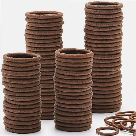200PCS Baby Toddler Hair Ties, Multicolor Elastic Hair Ties, No Crease Hair Elastics Small Ponytail Holders Hair Ties for Kids Girls, Brown
