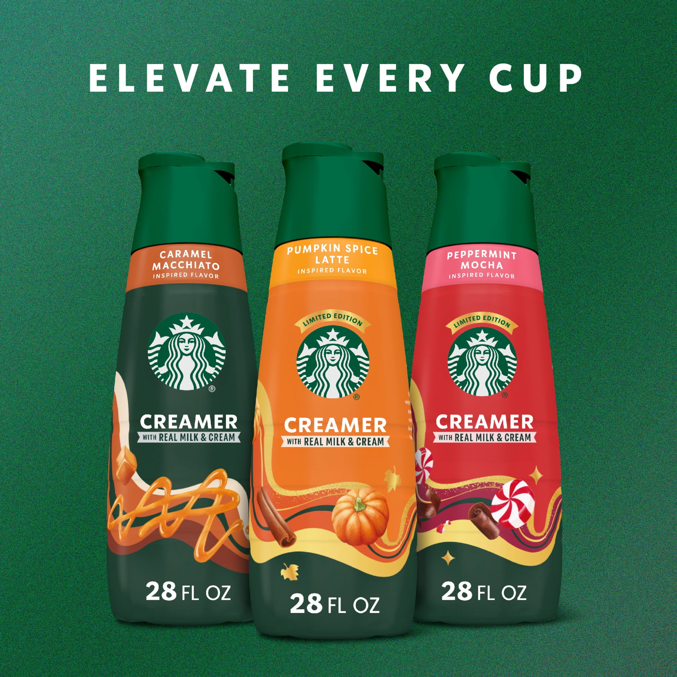 Starbucks Pumpkin Spice Latte Inspired Liquid Coffee Creamer, 28 fl oz Bottle