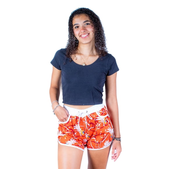Short De Baño Estampado. Bañador Para Dama