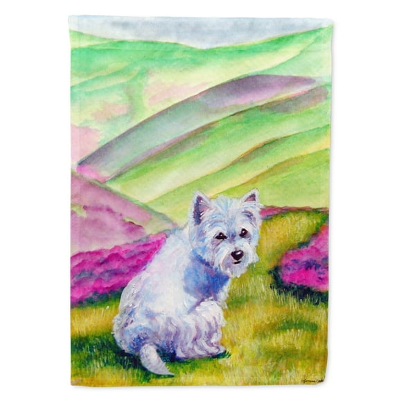Carolines Treasures 7429GF Westie Long Road Ahead Garden Flag Garden Size multicolor