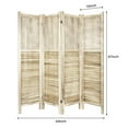 thumbnail image 4 of Hofitlead 4 Panel Carved Room Divider,5.6Ft Wood Folding Screens,for Bedroom Office,Light Brown, 4 of 7