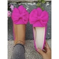 thumbnail image 1 of Plus Size Fashionable Sweet Butterfly Knot Pink Flat Shoes, Pointed Toe, Outdoor And Daily Spring & Autumn New Shallow Slip On Flat Shoes For Women, W, 1 of 5