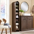 thumbnail image 3 of SinCiDo Narrow Arched Bookcase, 8-Tier Open Shelf Bookcase, Medium Density Fiberboard, 3 of 7