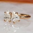 thumbnail image 2 of solitaire jewels Two Stone Toi et Moi Pear Moissanite Engagement Ring For Women, 10K Rose Gold, 2 of 5