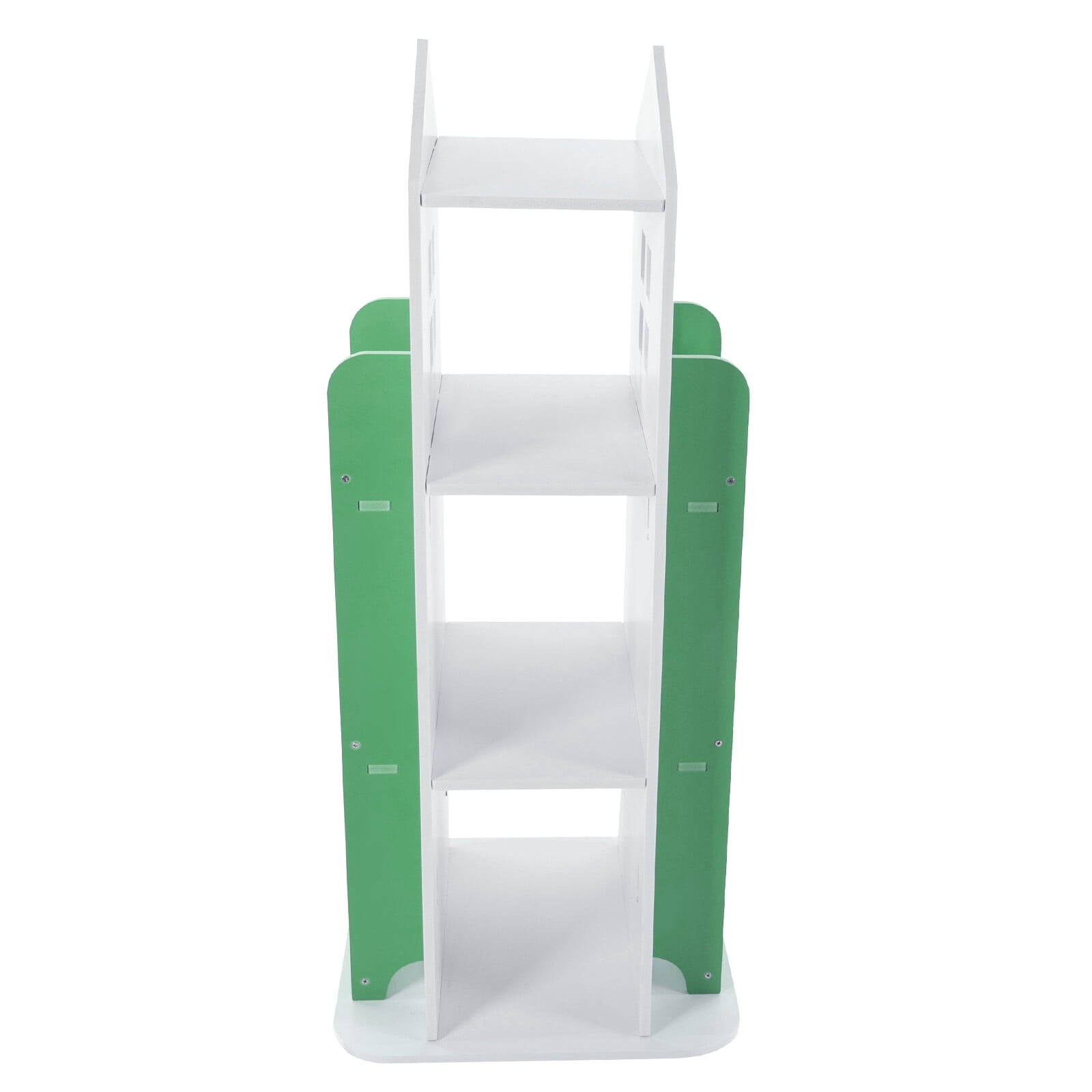4 Tiers 360° Kids Green Castle Rotating Bookshelf Home Office Furniture Bookcase
