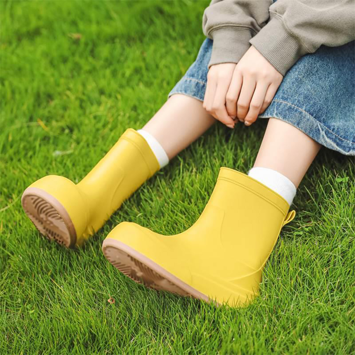 AUXDIQ Rain Shoes Women Mid-calf Boots Waterproof Rain Boots Outdoor Garden Shoes