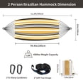 thumbnail image 2 of CHULIM Brazilian-Style 2-Person Hammock with Tree Straps,94.5in L x 63in W,450lbs Capacity-Bule Stripe, 2 of 6