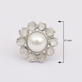 thumbnail image 5 of Mooneye 1.80 CTW Natural Diamond Polki Pearl Flower Cocktail Women Gifts Ring 925 Sterling Silver, 5 of 5
