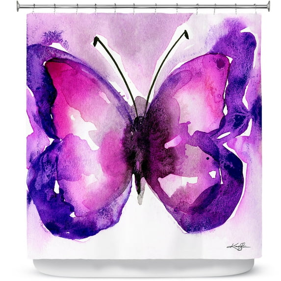 Shower Curtains 70" x 73" from DiaNoche Designs by Kathy Stanion - Watercolor Butterfly 31