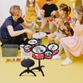 thumbnail image 4 of Phenofice 1 Set Kids Music Instruments Mini Jazz Drum Set Red ABS Sound Effects Production Educational Activities, 4 of 6