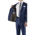thumbnail image 4 of Ferrecci Men's Mason Navy Wool Slim Fit Notch Lapel 2 Piece Suit with Matching Flat-Front Dress Pants (44 Regular), 4 of 7