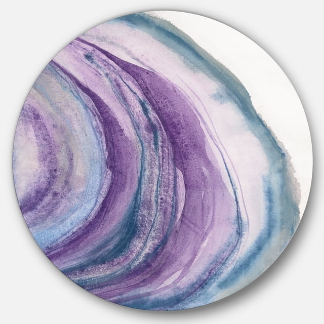 Designart 'Watercolor Geode I' Geometric Metal Circle Wall Art - Disc of 36