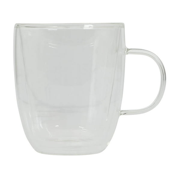Mr. Coffee Retro Machiato Large 16 Ounce Insulated Double Wall Glass Coffee & Tea Cups, Set of 2
