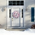 thumbnail image 6 of 15.7 Inch Artificial Christmas Wreath for Front Door Purple Flocked Xmas Wreath with Balls and Ribbon Bow Christmas Hanging Decorations for Wall Indoor Outdoor Home Window Decor, 6 of 9
