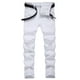 thumbnail image 1 of Pantalones vaqueros largos para hombre, vaqueros rotos, con cremallera, lavados, elásticos, tendencia para exteriores, pantalones vaqueros para hombre., 1 of 9