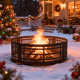 thumbnail image 3 of 36" Wood Burning Fire Pit Ring for Outdoor Bonfire Party Camping Backyards (Lattice Version), 3 of 8