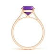 thumbnail image 2 of ANGARA Natural Prong-Set Cushion 2.7 ct Amethyst Solitaire Ring in 14K Rose Gold for Women (Size-10x8mm) | February Birthstone, Birthday, Anniversary, Jewelry Gift for Women | Natural Amethyst Ring, 2 of 9